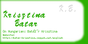 krisztina batar business card